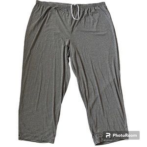 Charter Club Intimates Women’s Gray & White Striped Wide Leg Lounge Pants 3X